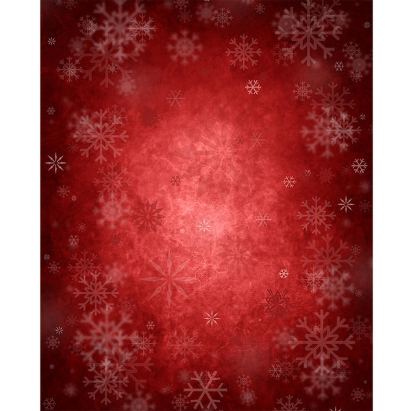 Crimson & Snowflakes Printed Backdrop