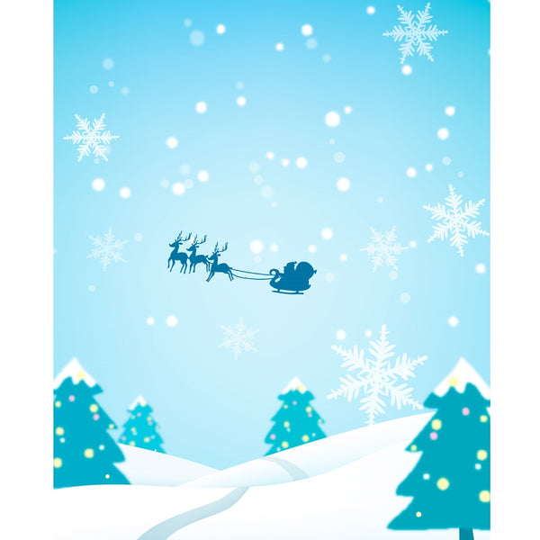 Santa in the Sky Printed Backdrop