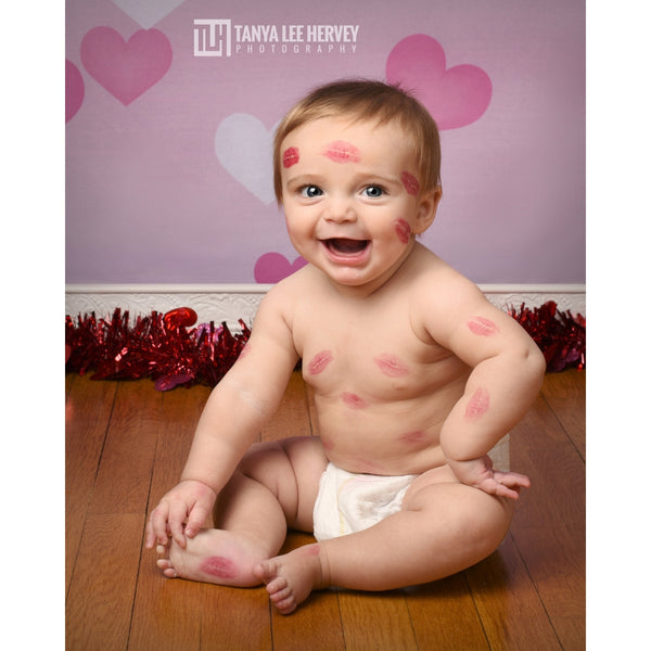 Floating Hearts Printed Backdrop