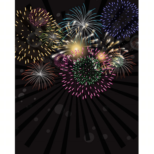 New Yearfts Eve Fireworks Printed Backdrop