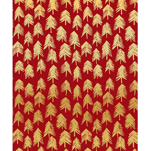 Red & Gold Painted Trees Printed Backdrop