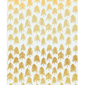 White & Gold Painted Trees Printed Backdrop