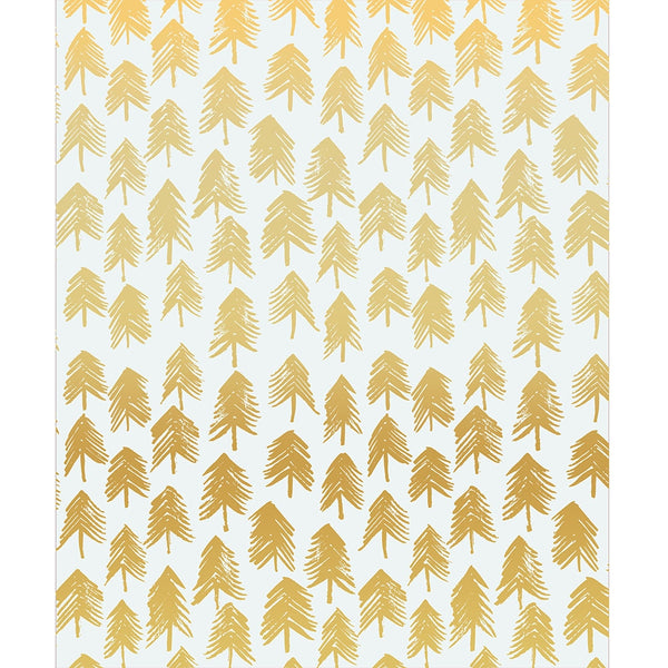 White & Gold Painted Trees Printed Backdrop