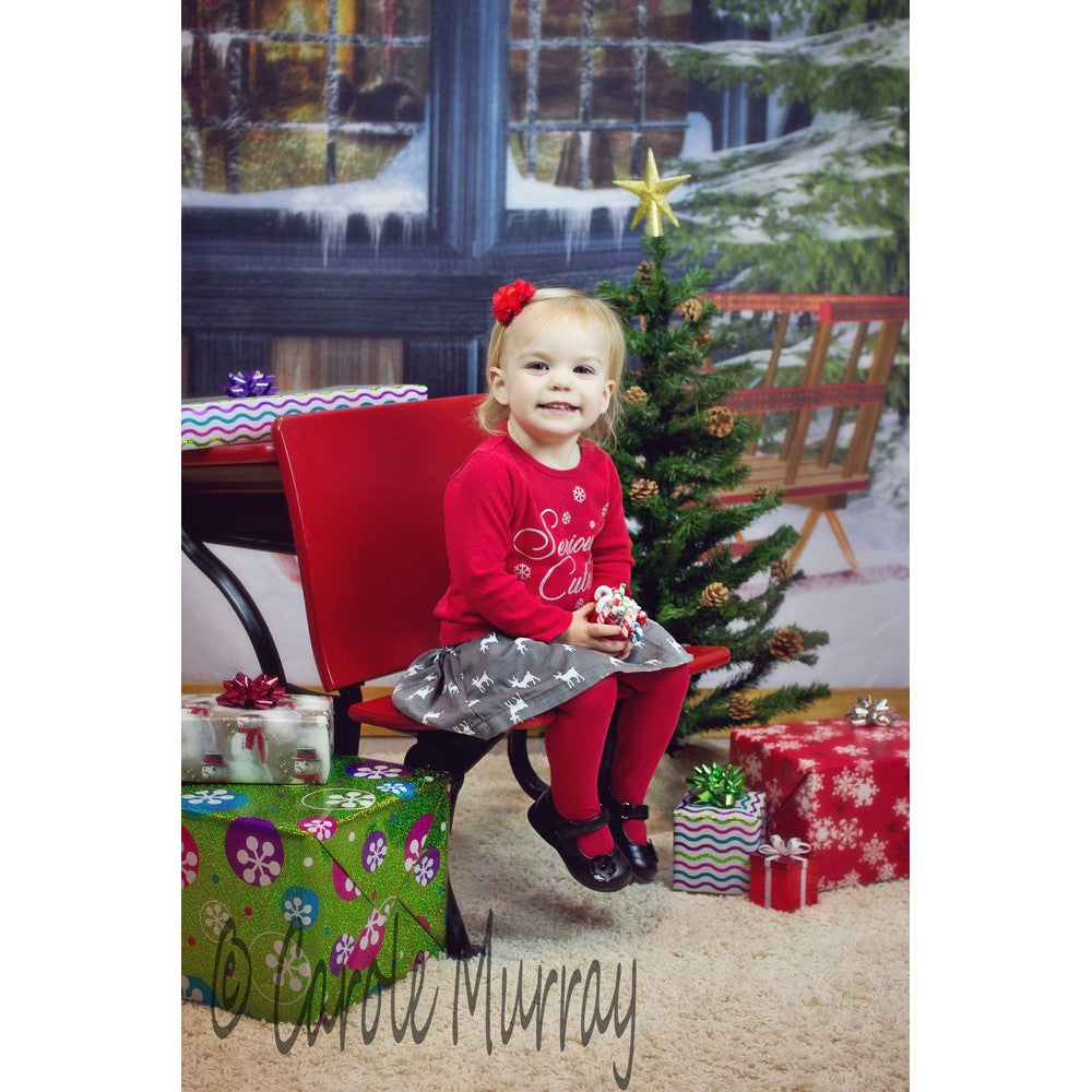 Backdrop Express Christmas Sled Printed Backdrop | Backdrop Express Christmas Sled ...