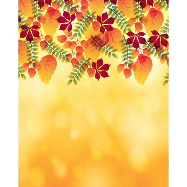 Bokeh Autumn Leaves Printed Backdrop