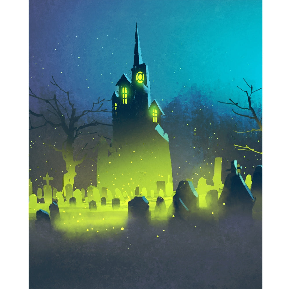 House of Horrors Printed Backdrop | Backdrop Express House of Horrors ...