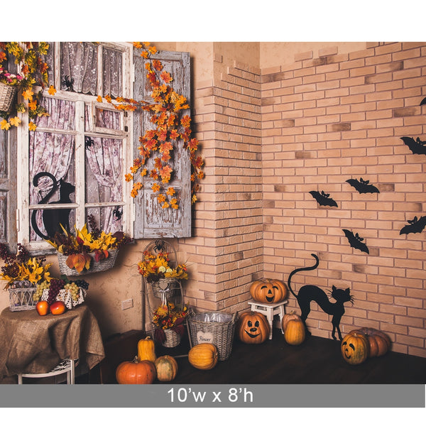 Halloween Porch Printed Backdrop