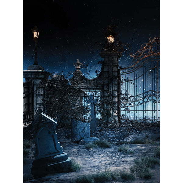 Cemetery Gate Printed Backdrop