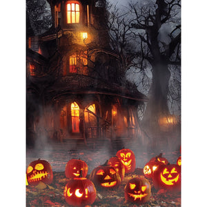 Haunted Jack-O-Lanterns Printed Backdrop