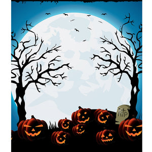 Jack OftLantern Cemetery Printed Backdrop