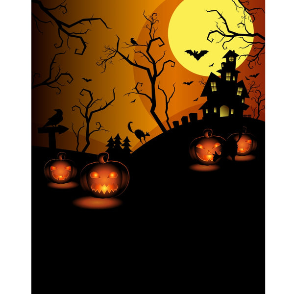 Haunted Lane Printed Backdrop