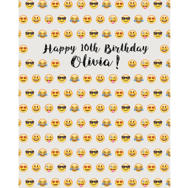 Custom Emoji Birthday Printed Backdrop