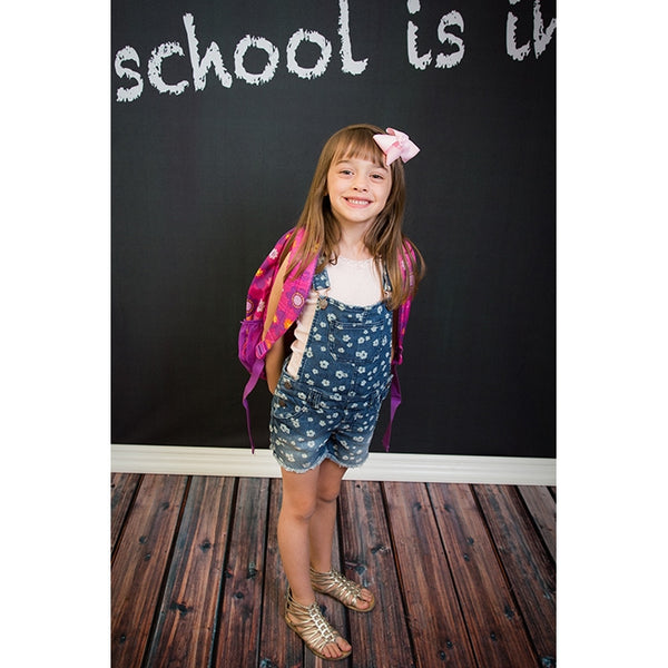 School is in Chalkboard  Printed Backdrop