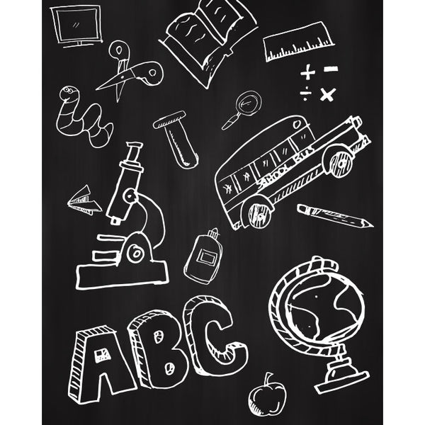 School Blackboard Printed Backdrop