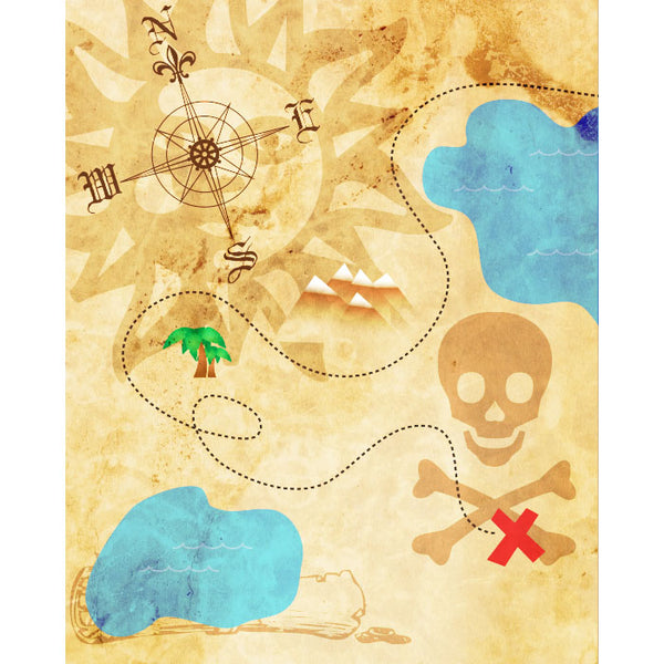 PiratesTreasure Map Printed Backdrop