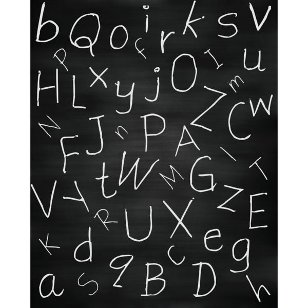 Chalkboard with Letters Printed Backdrop