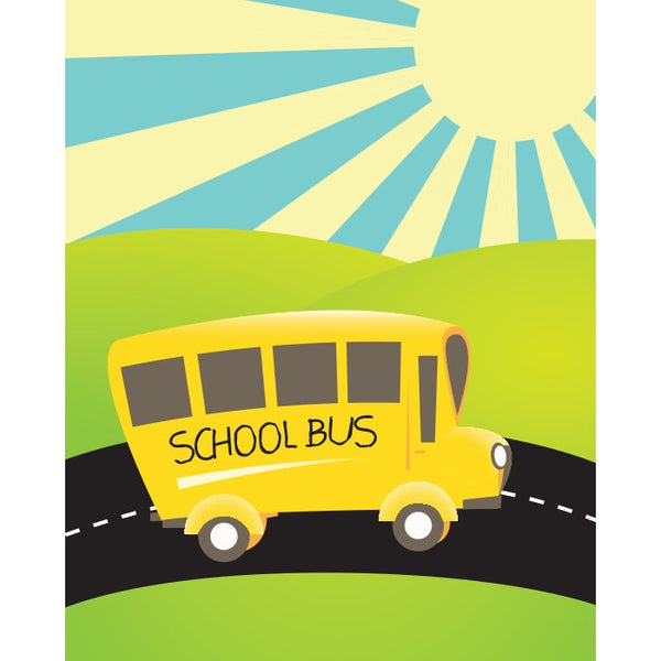 Morning Schoolbus Printed Backdrop