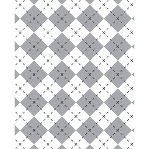 Gray & White Argyle Printed Backdrop