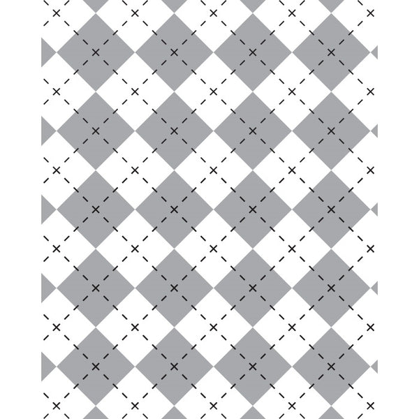 Gray & White Argyle Printed Backdrop