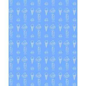 Blue Ice Cream Printed Backdrop