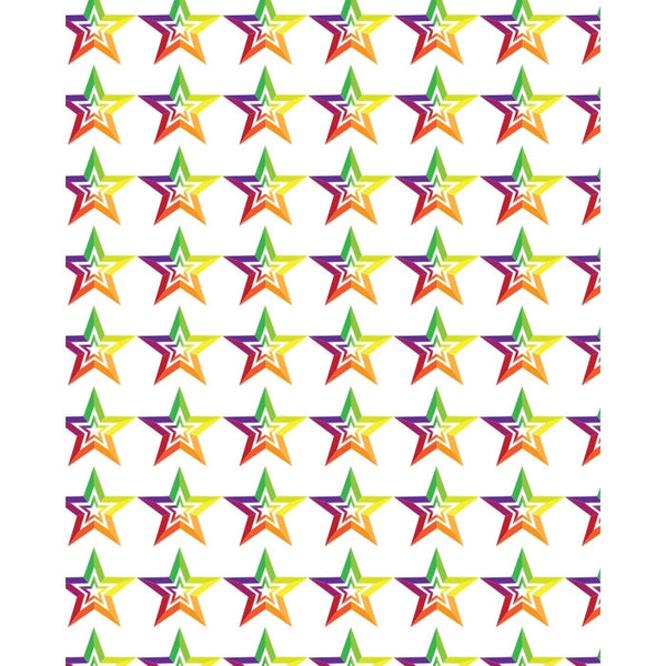 Rainbow Colored Stars Printed Backdrop