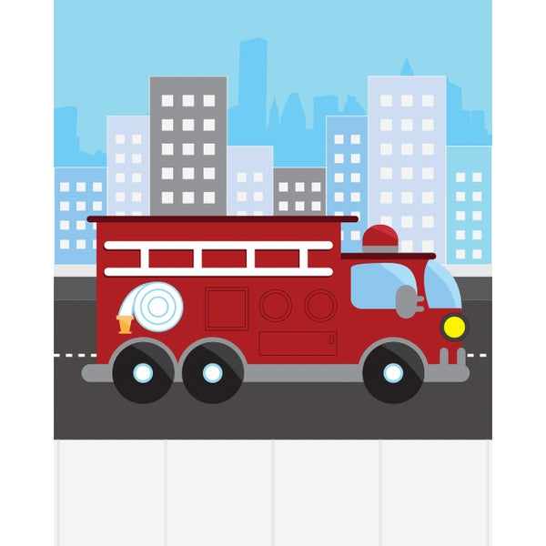 Firetruck  Printed Backdrop