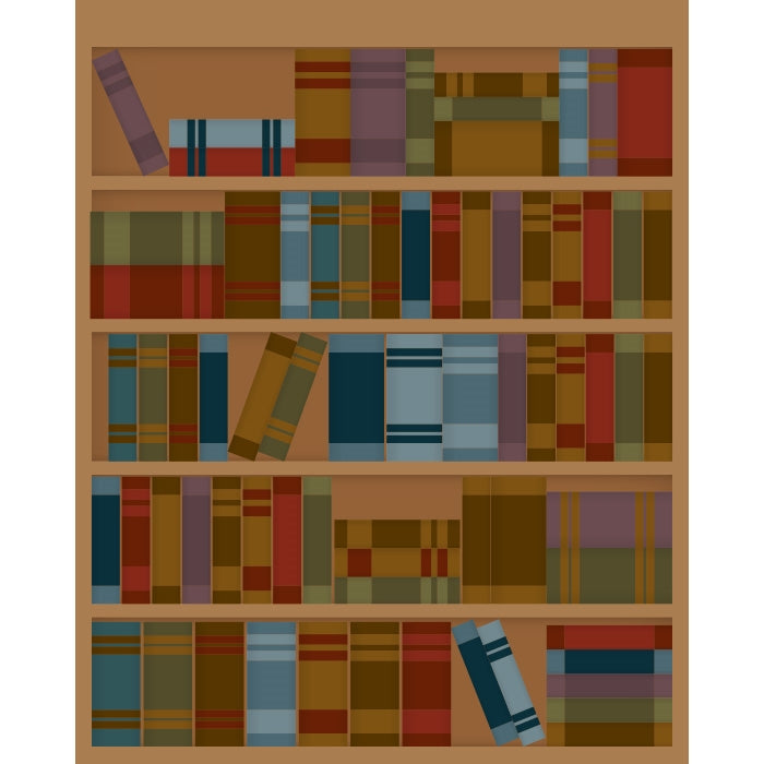 Library Bookcase Printed Backdrop | Backdrop Express Library Bookcase ...