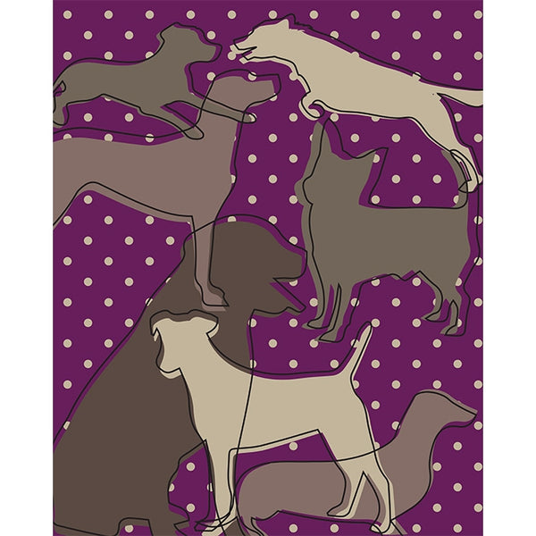 Dog Silhouettes Printed Backdrop