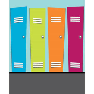 Colorful Lockers Printed Backdrop