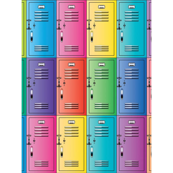 Colorful Lockers Printed Backdrop