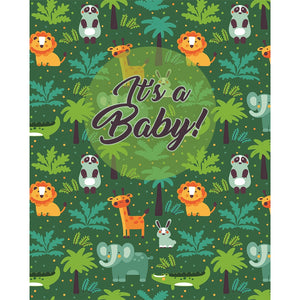 Jungle Baby Announcement Printed Backdrop