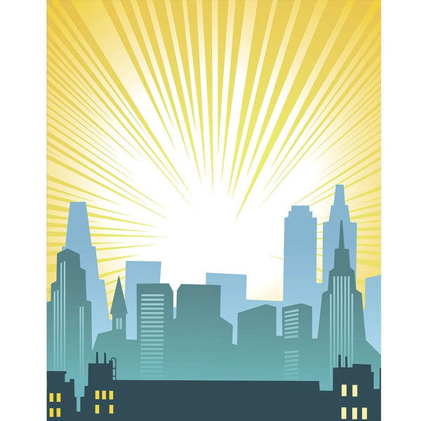 Bright Cityscape Printed Backdrop