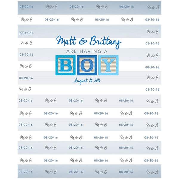 Baby Boy Announcement Printed Backdrop