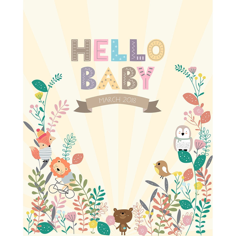 Hello Baby Printed Backdrop | Backdrop Express Hello Baby Printed ...