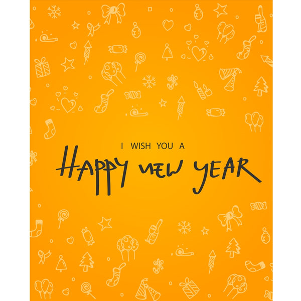 New Year Wishes Printed Backdrop