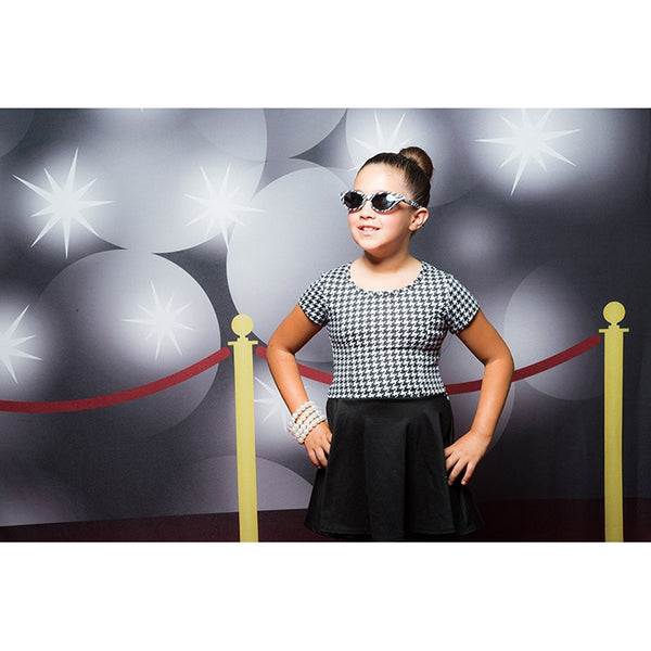 Red Carpet Flashbulbs Printed Backdrop