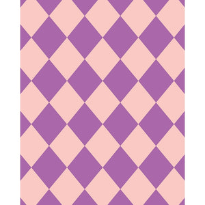 Purple & Peach Argyle Printed Backdrop