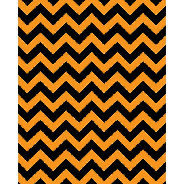 Black/Orange Chevron Printed Backdrop