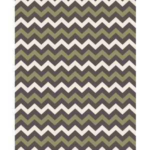 Olive, Cream & Dark Gray Chevron Printed Backdrop