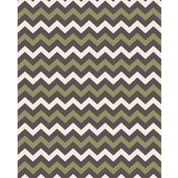 Olive, Cream & Dark Gray Chevron Printed Backdrop