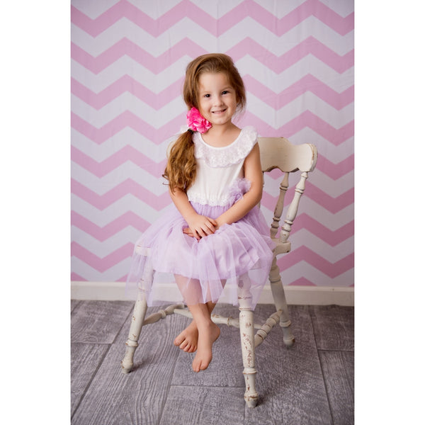 Pink Princess Chevron Printed Backdrop