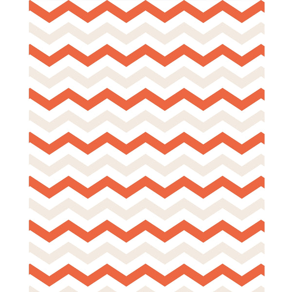 Pumpkin Orange & White Chevron Printed Backdrop