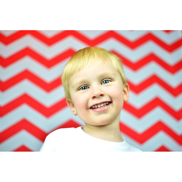 Red & White Chevron Printed Backdrop