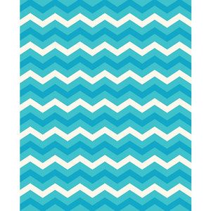 Ocean Blues Chevron Printed Backdrop