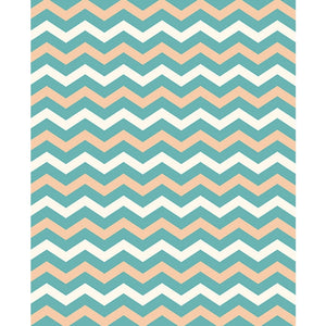 Teal & Tan Chevron Printed Backdrop