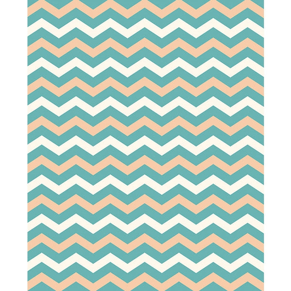 Teal & Tan Chevron Printed Backdrop