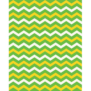 Bright Green & Yellow Chevron Printed Backdrop