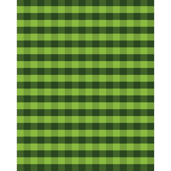 Green Plaid Printed Backdrop