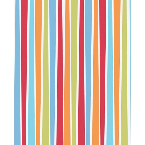 Blue, Red, & Orange Striped Printed Backdrop