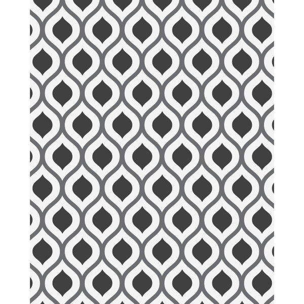 Grayscale Retro Waves Patterned Printed Backdrop